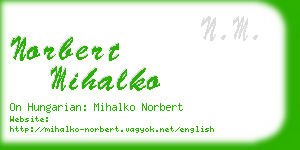 norbert mihalko business card